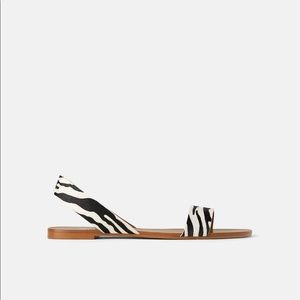 Zara Zebra Print Sandals - Black and White